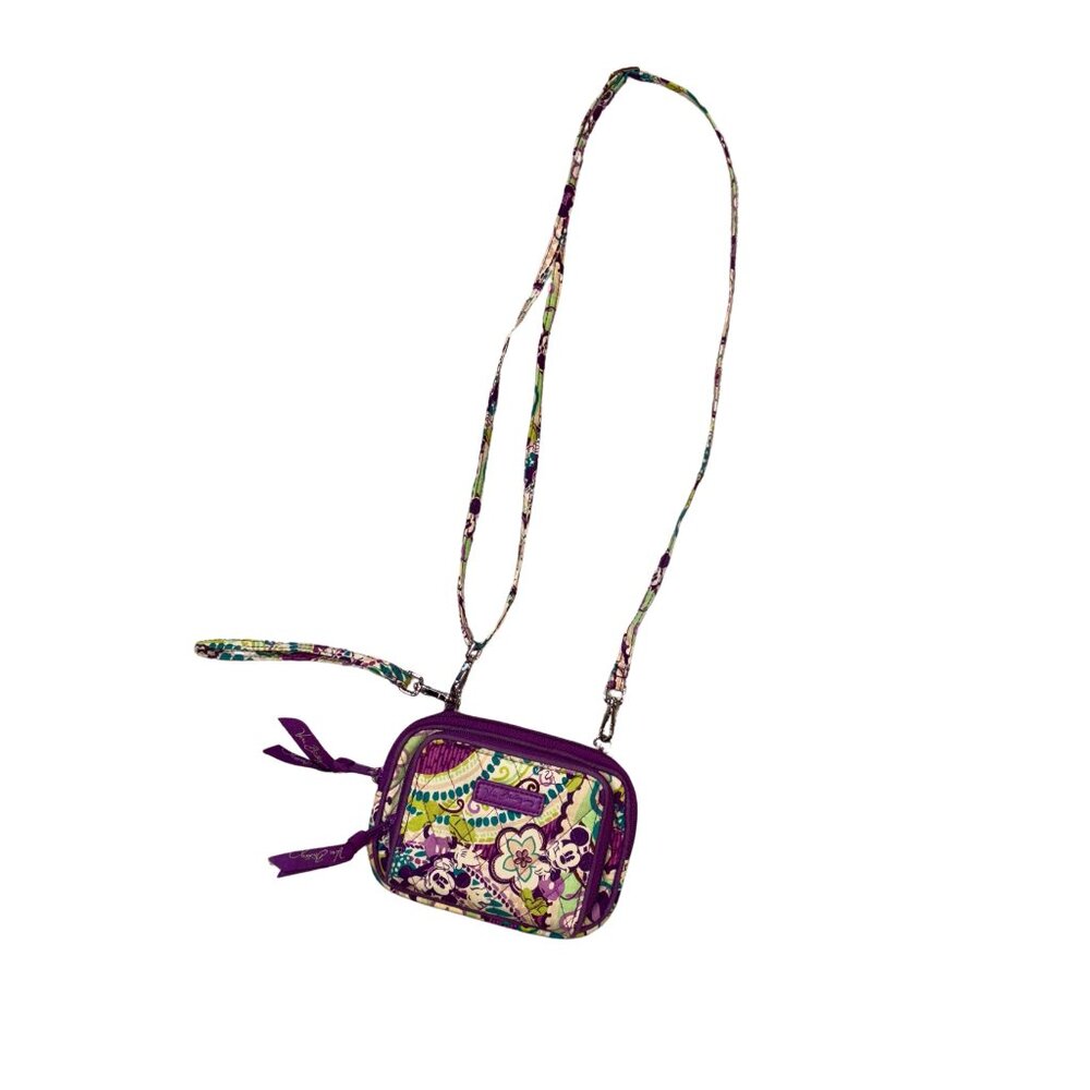 Vera Bradley Disney Parks Plums Up Mickey Crossbody Wallet Purple Floral Retired